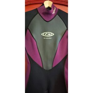 Seaquest Womans Size 5-6 Neoprene Wetsuit  X Flex 2.0 MM Purple Gray Black EUC